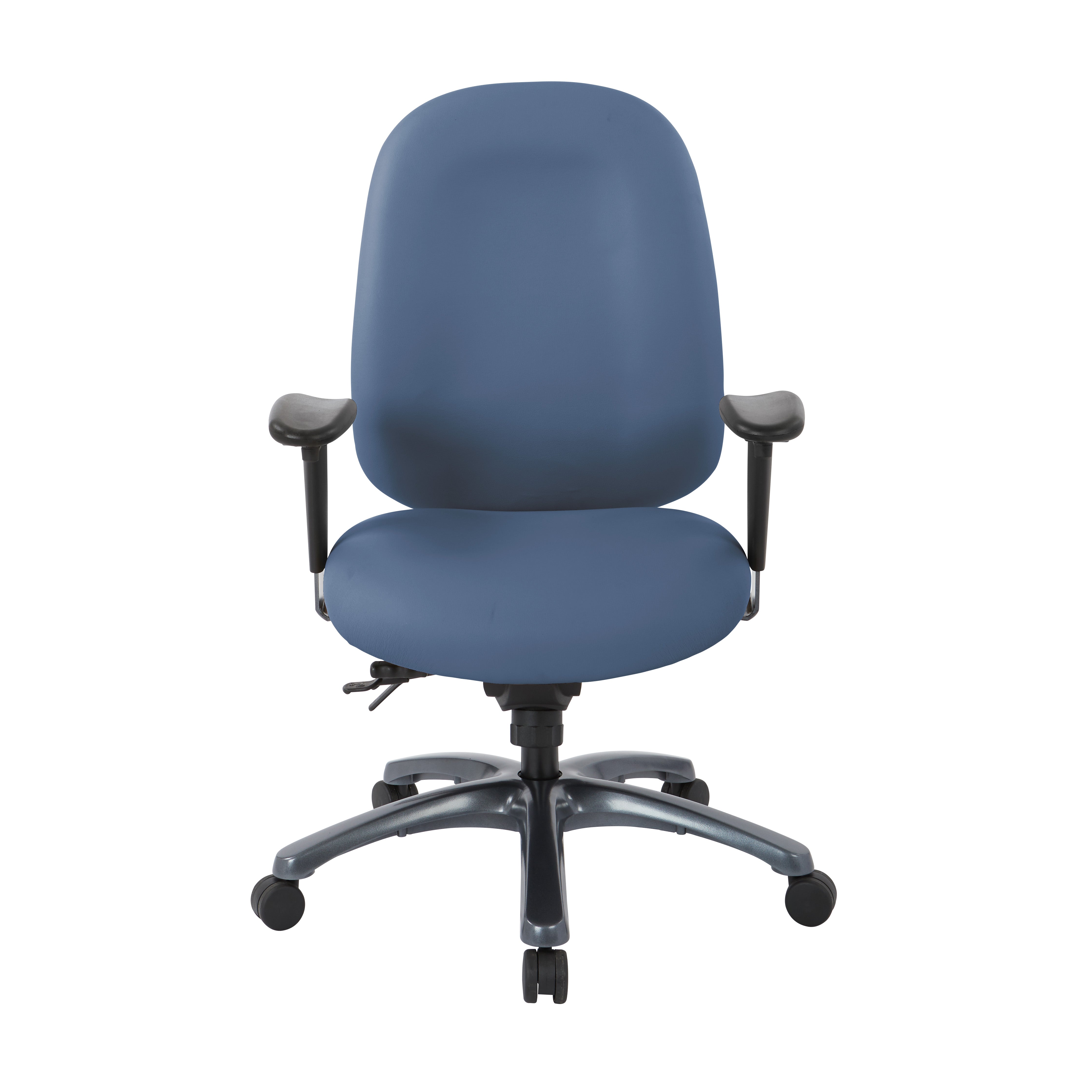 Multi-Function High Back Chair with Seat Slider and Titanium Finish Base
